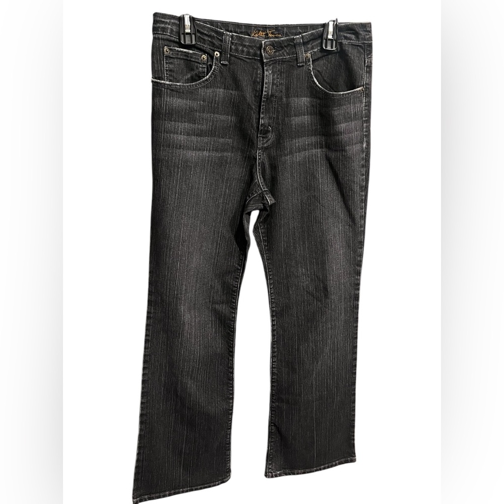 Black Wash Wide Leg Flare Denim Jeans